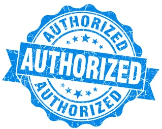 Blue "AUTHORIZED" stamp, signifying a licensed plumber in Gilbert, AZ.