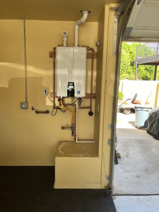 A tankless water heater.